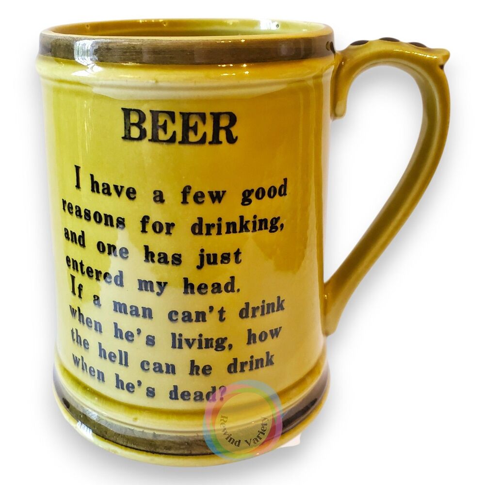 Vintage MCM Enesco Japan Funny Drinking Poem Beer Mug